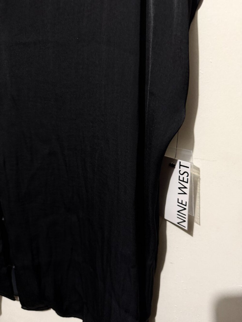 NWT Nine West Black Short Sleeve Camp Collar Blouse - XXL - Picture 4 of 8